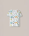 Playera Gris Estampada,BLANCO P3